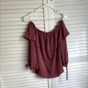 Women's Off-Shoulder Blouse - Mauve